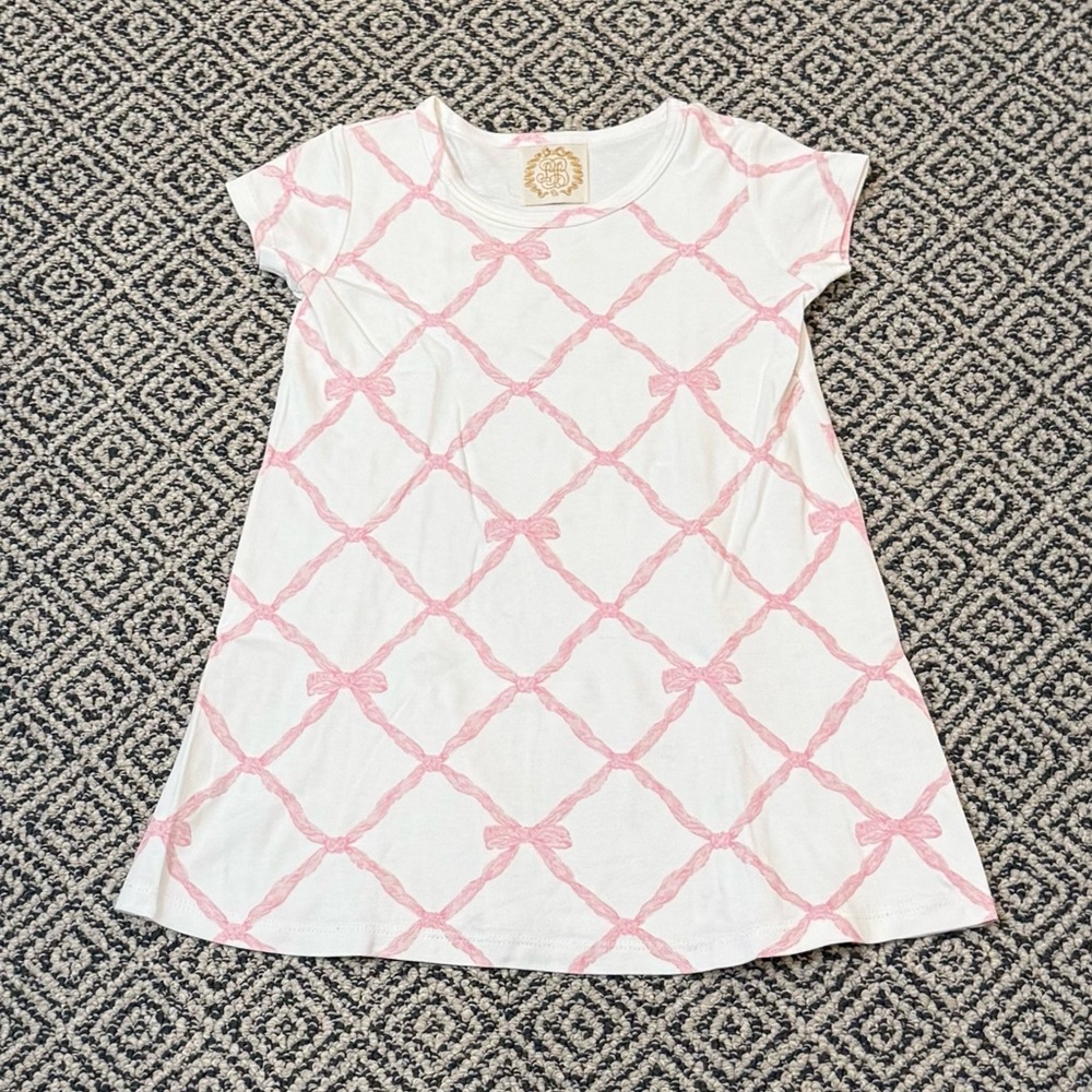 🎉 GUC/PLAY 🎉 TBBC Sz 5 White Dress with Pink Bow Lattice